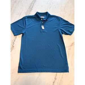 Grand Slam Performance Mens Medium Blue Striped Short Sleeve Polo Shirt